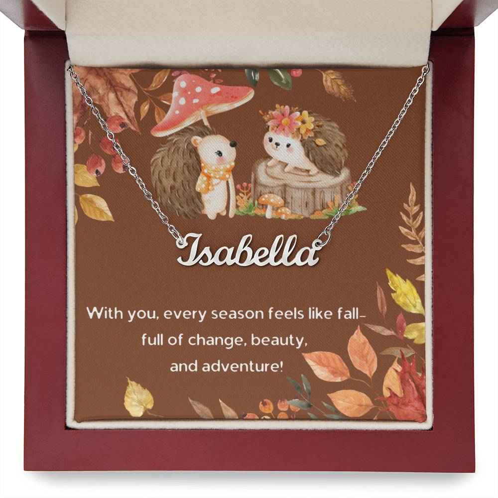 Fall Friendship Name Necklace