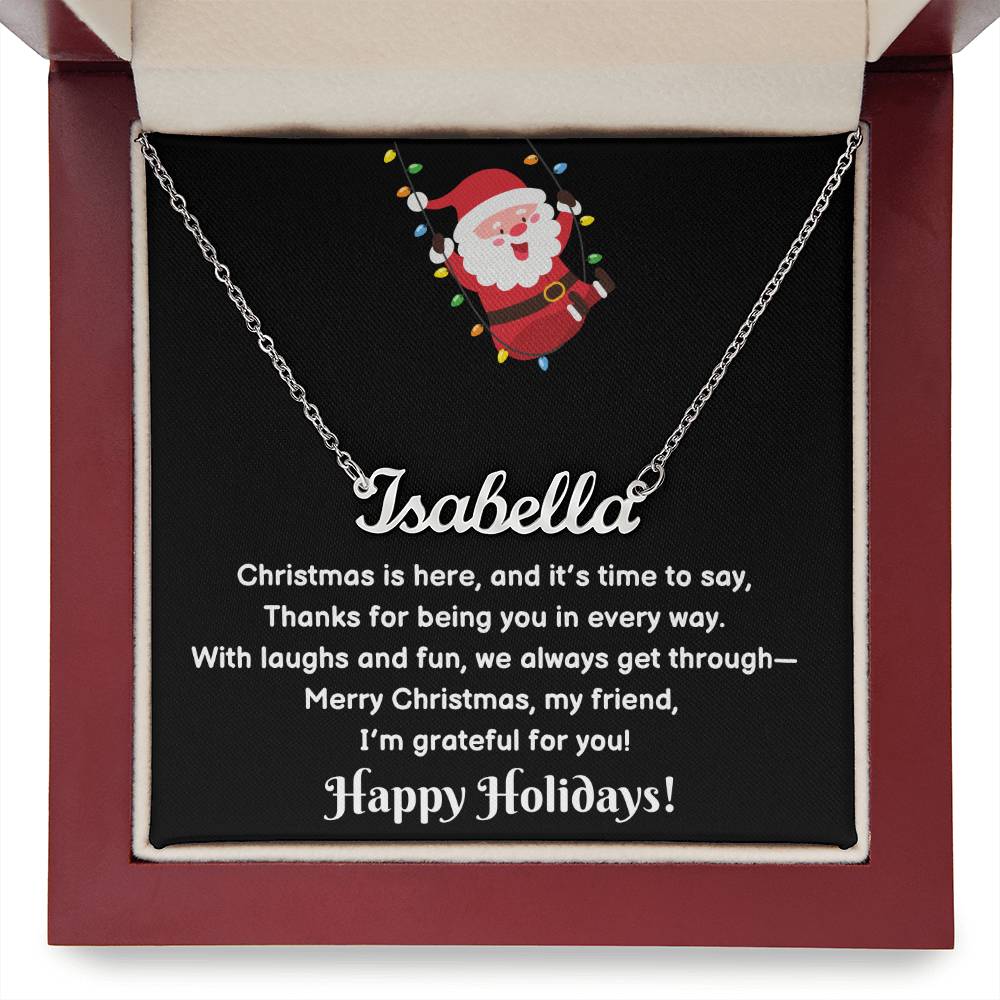 Christmas Friend Name Necklace