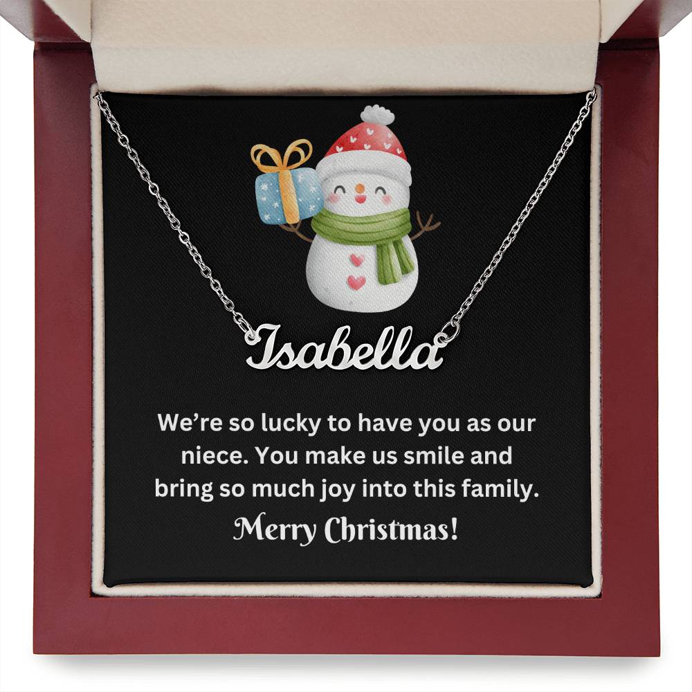 Snowman Niece Name Necklace