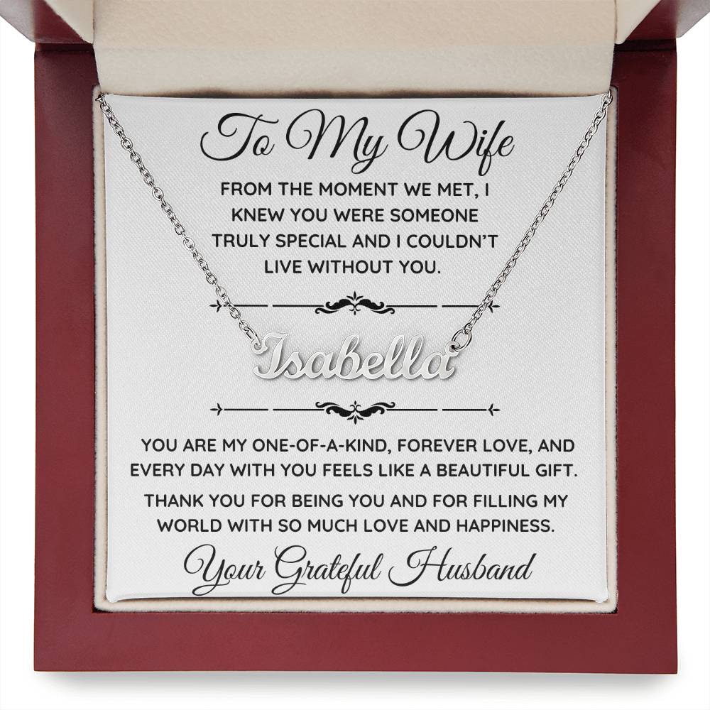 TO MY WIFE NAME NECKLACE