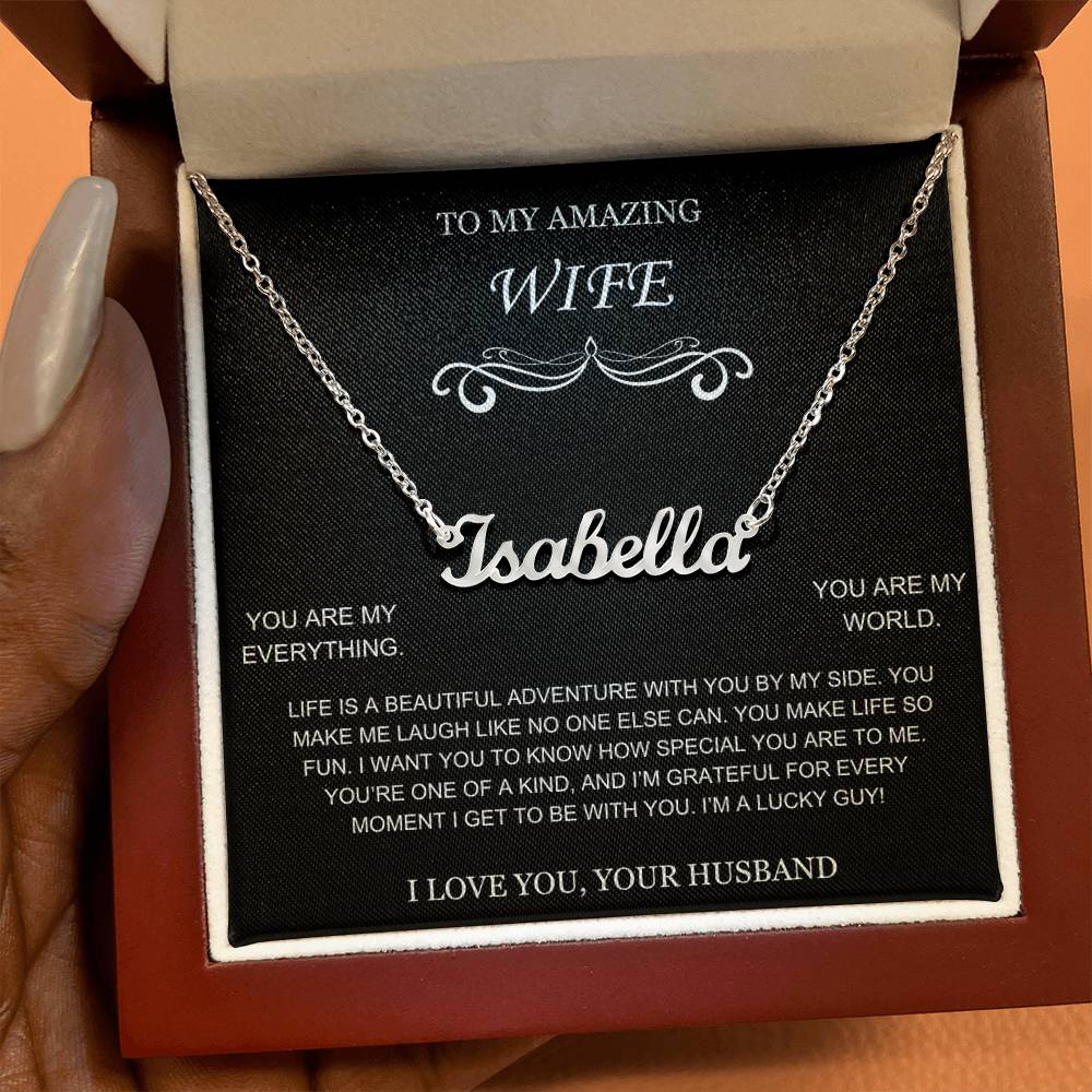 Amazing Wife Name Necklace