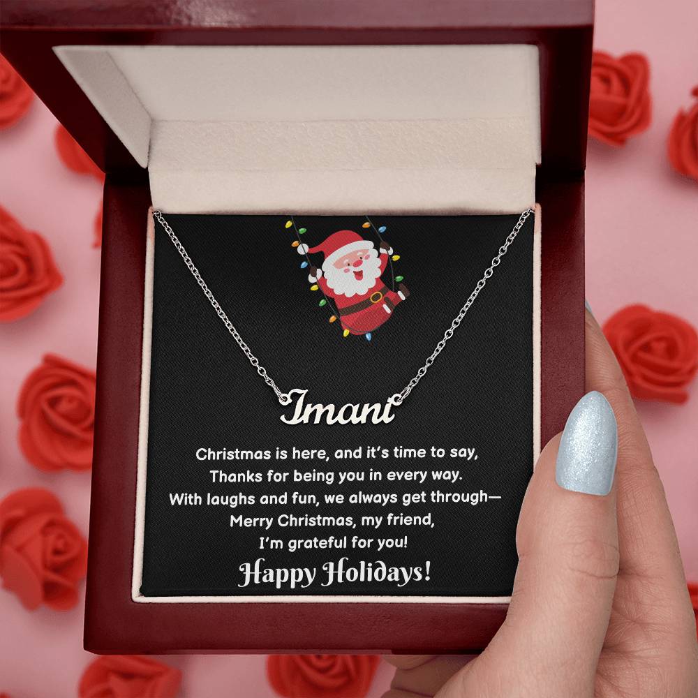 Christmas Friend Name Necklace