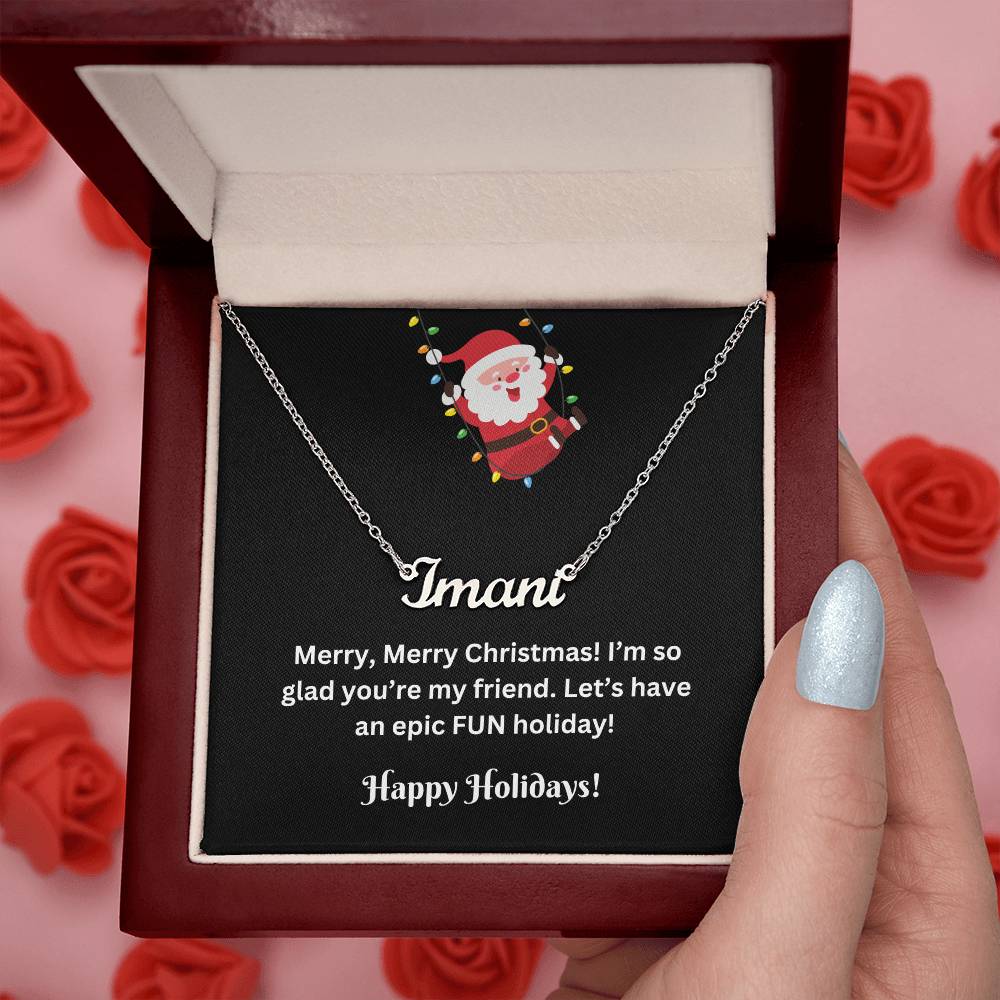 Christmas Friend Name Necklace