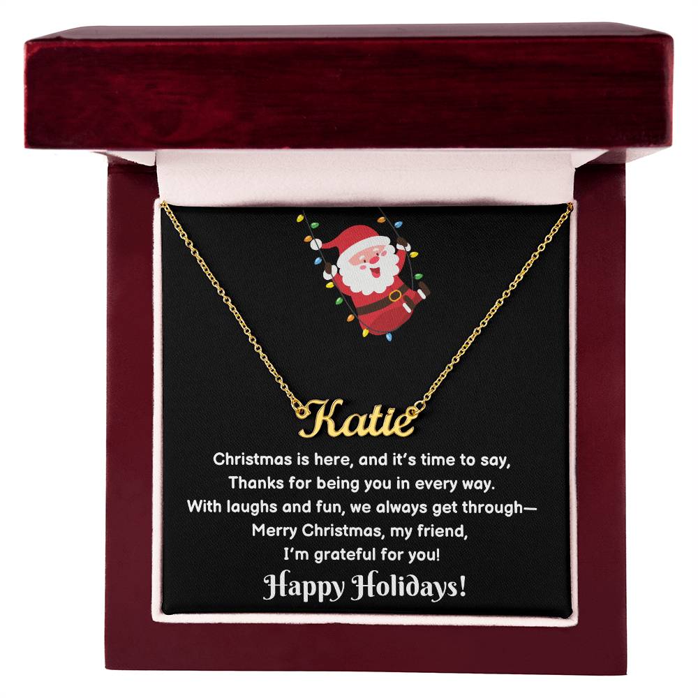 Christmas Friend Name Necklace