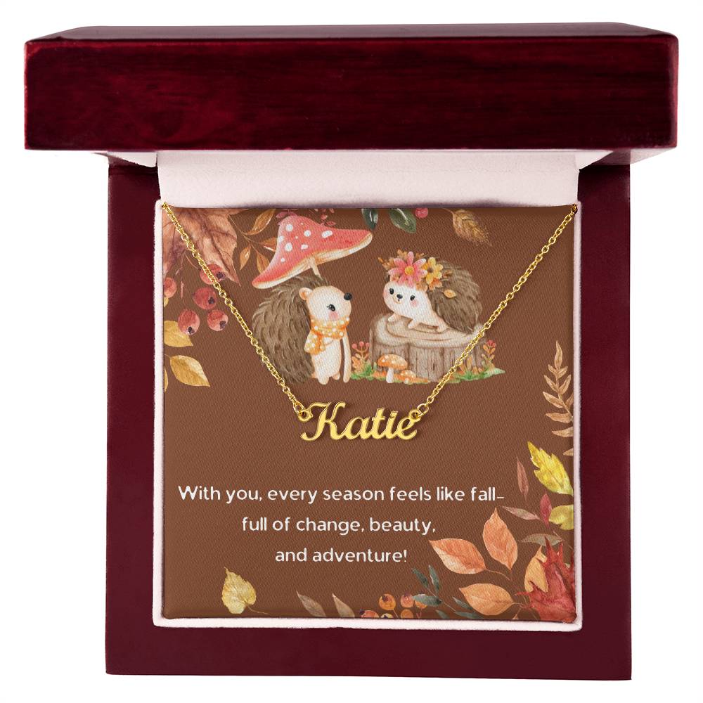 Fall Friendship Name Necklace