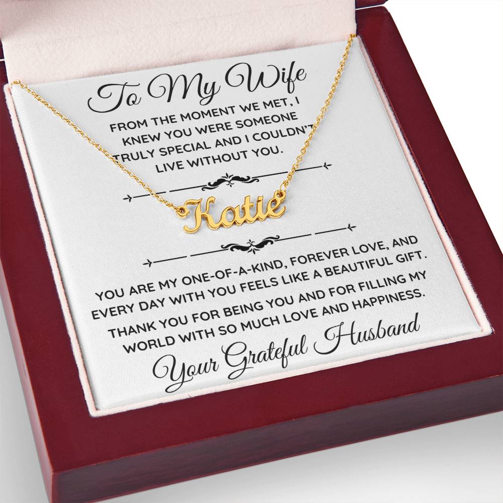 TO MY WIFE NAME NECKLACE