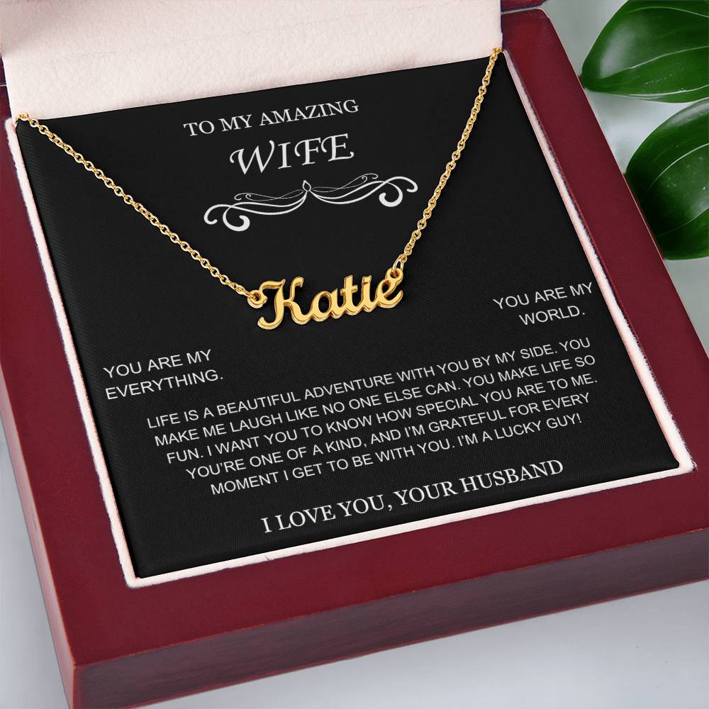 Amazing Wife Name Necklace