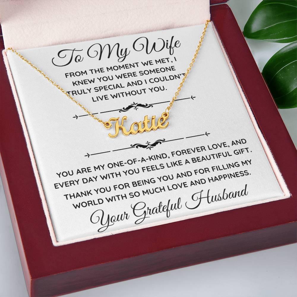 TO MY WIFE NAME NECKLACE