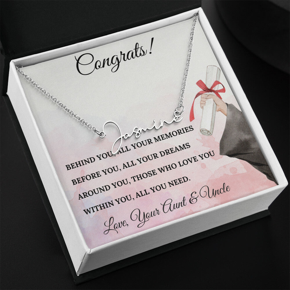 NIECE GRADUATION NAME NECKLACE