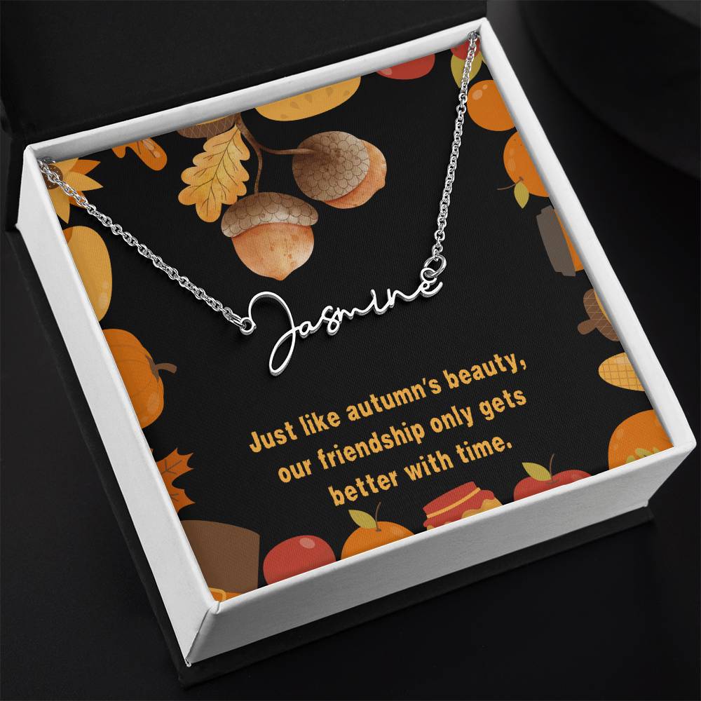 Halloween Friendship Signature Name Necklace