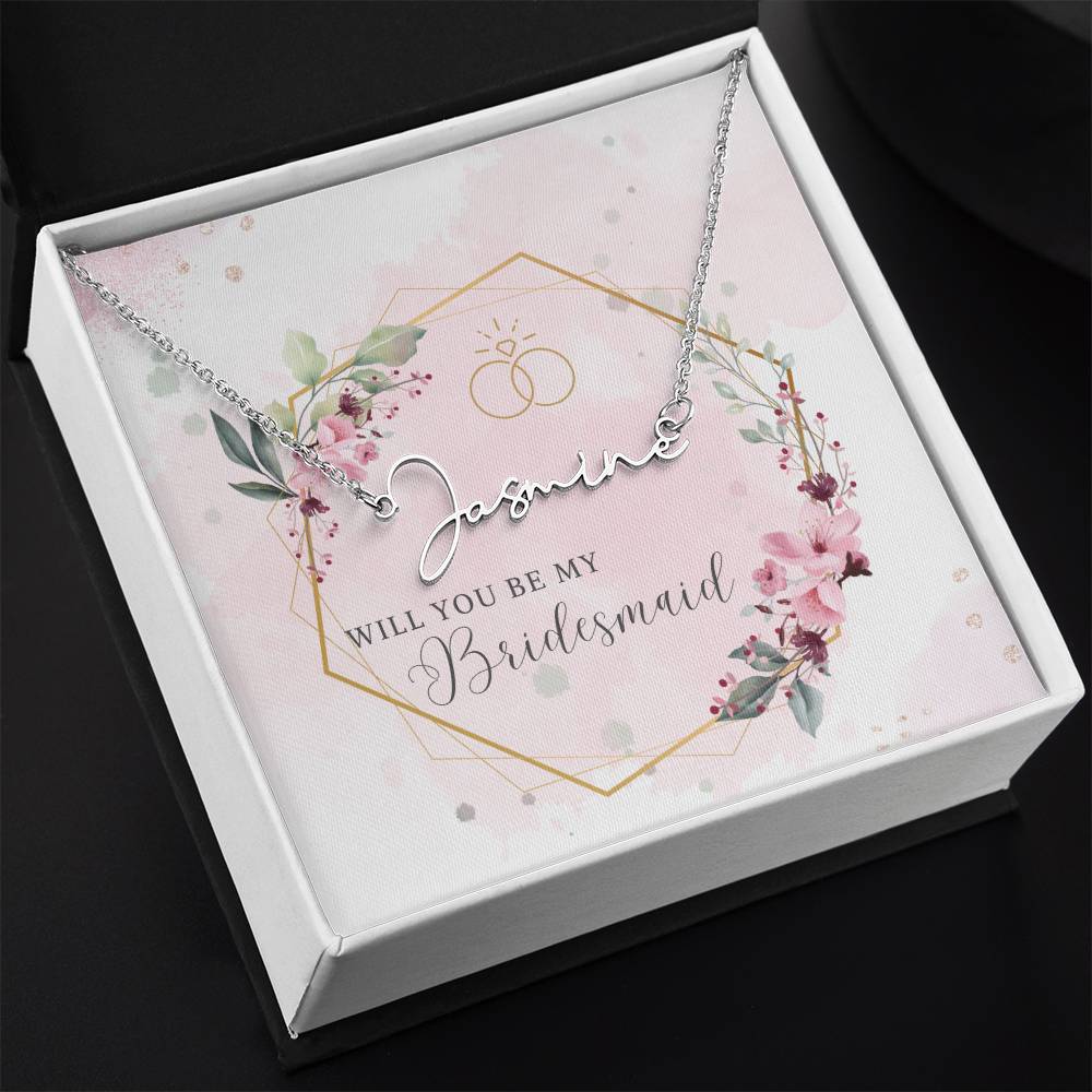 Wedding Party Bridesmaid Proposal Name Necklace