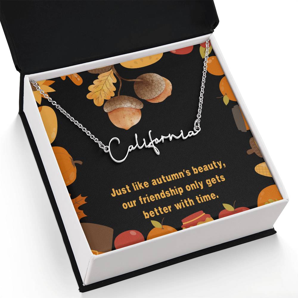 Halloween Friendship Signature Name Necklace