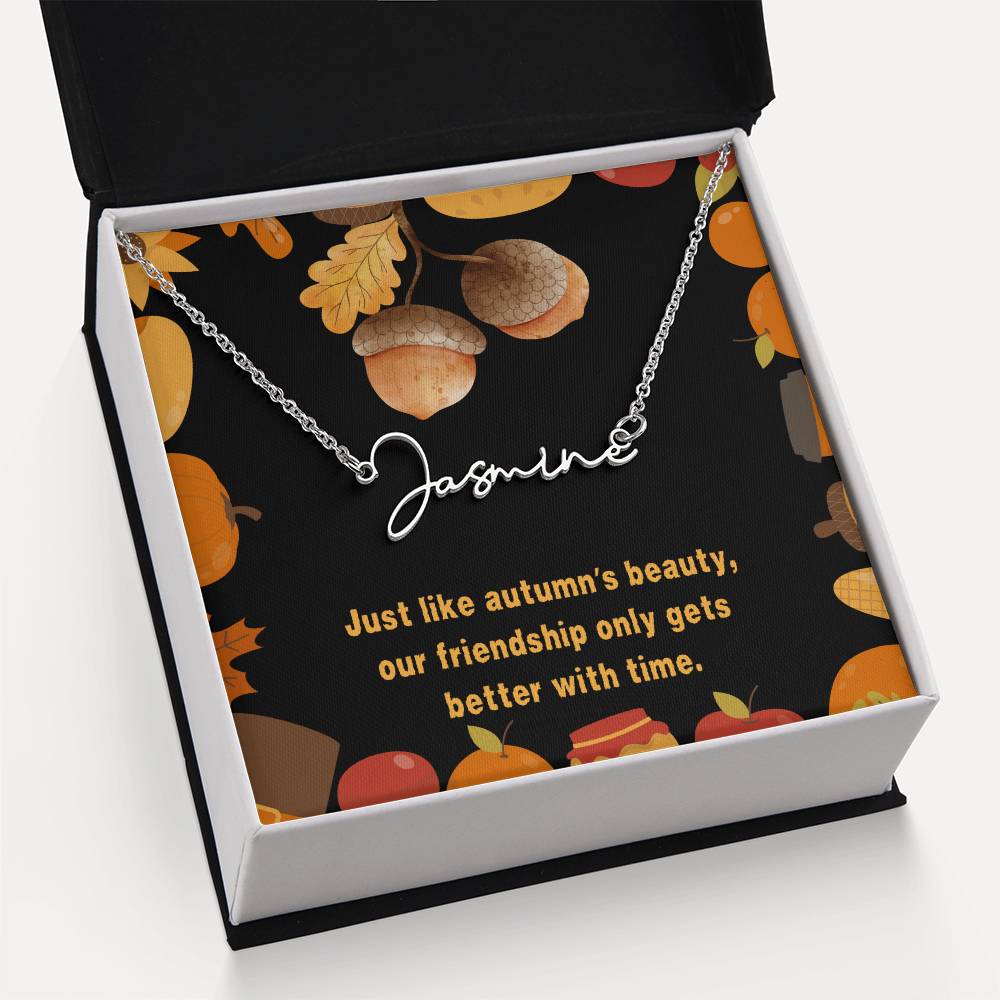 Halloween Friendship Signature Name Necklace