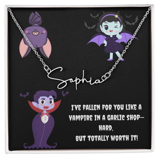 Halloween Name Signature Necklace