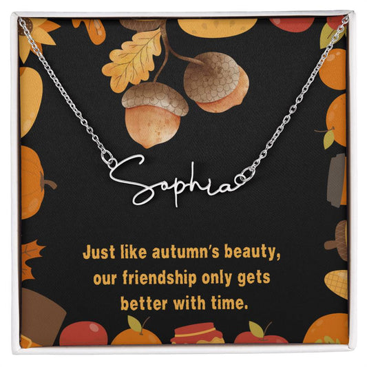 Halloween Friendship Signature Name Necklace