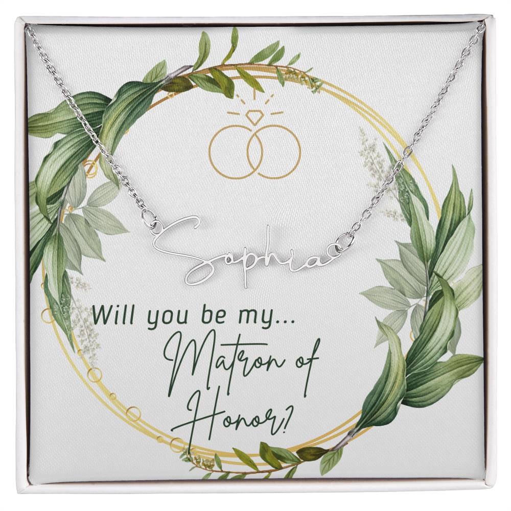 Matron of Honor Name Necklace