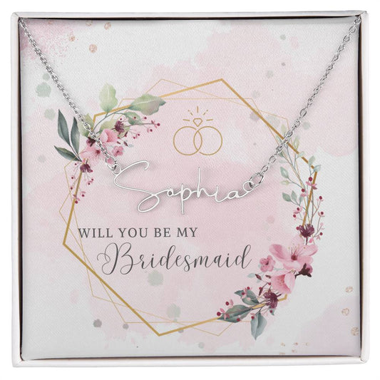 Wedding Party Bridesmaid Proposal Name Necklace