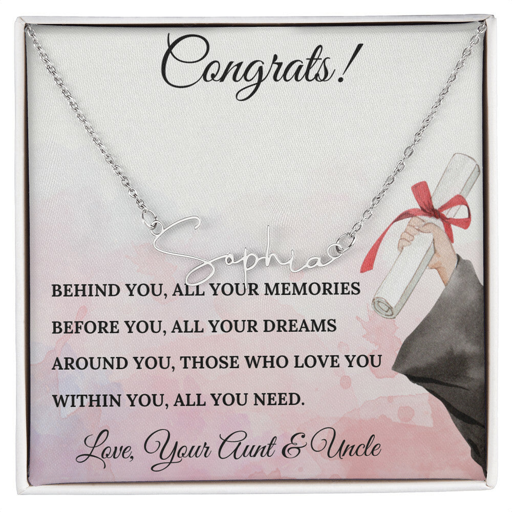 NIECE GRADUATION NAME NECKLACE