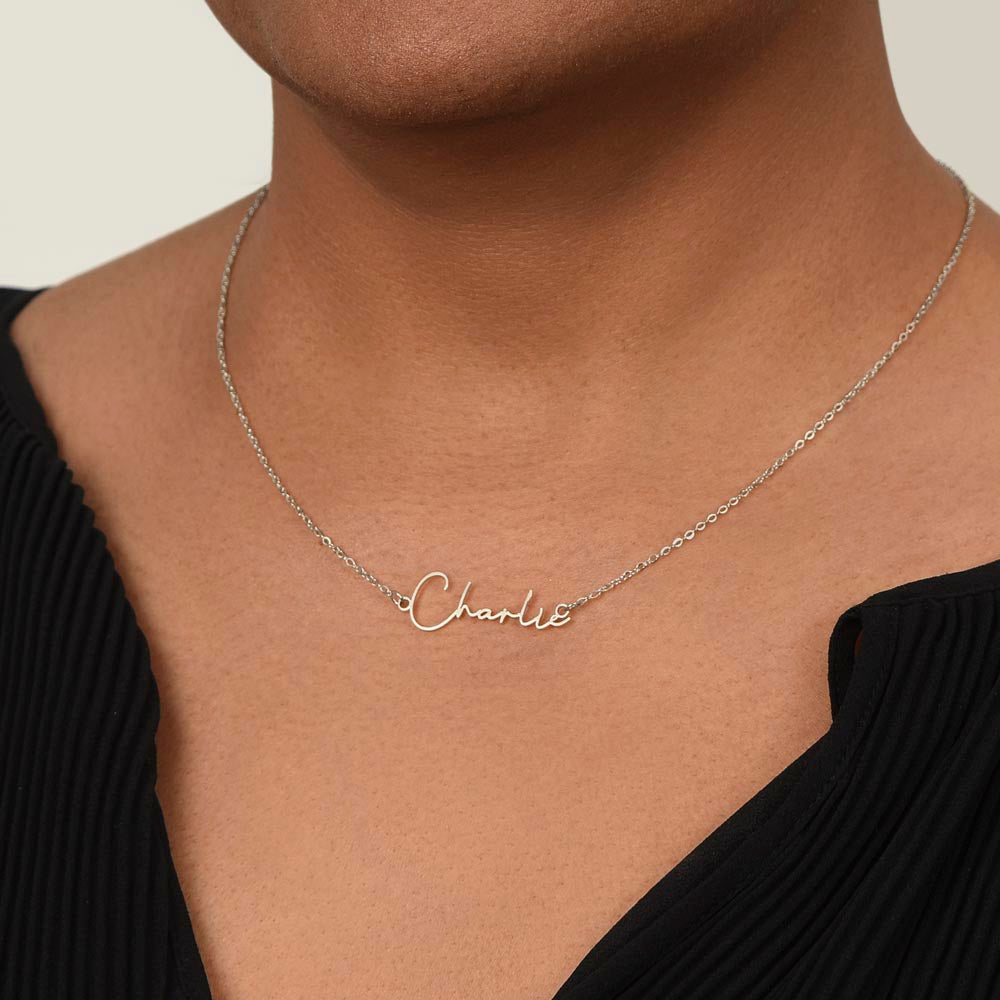 Halloween Friendship Signature Name Necklace