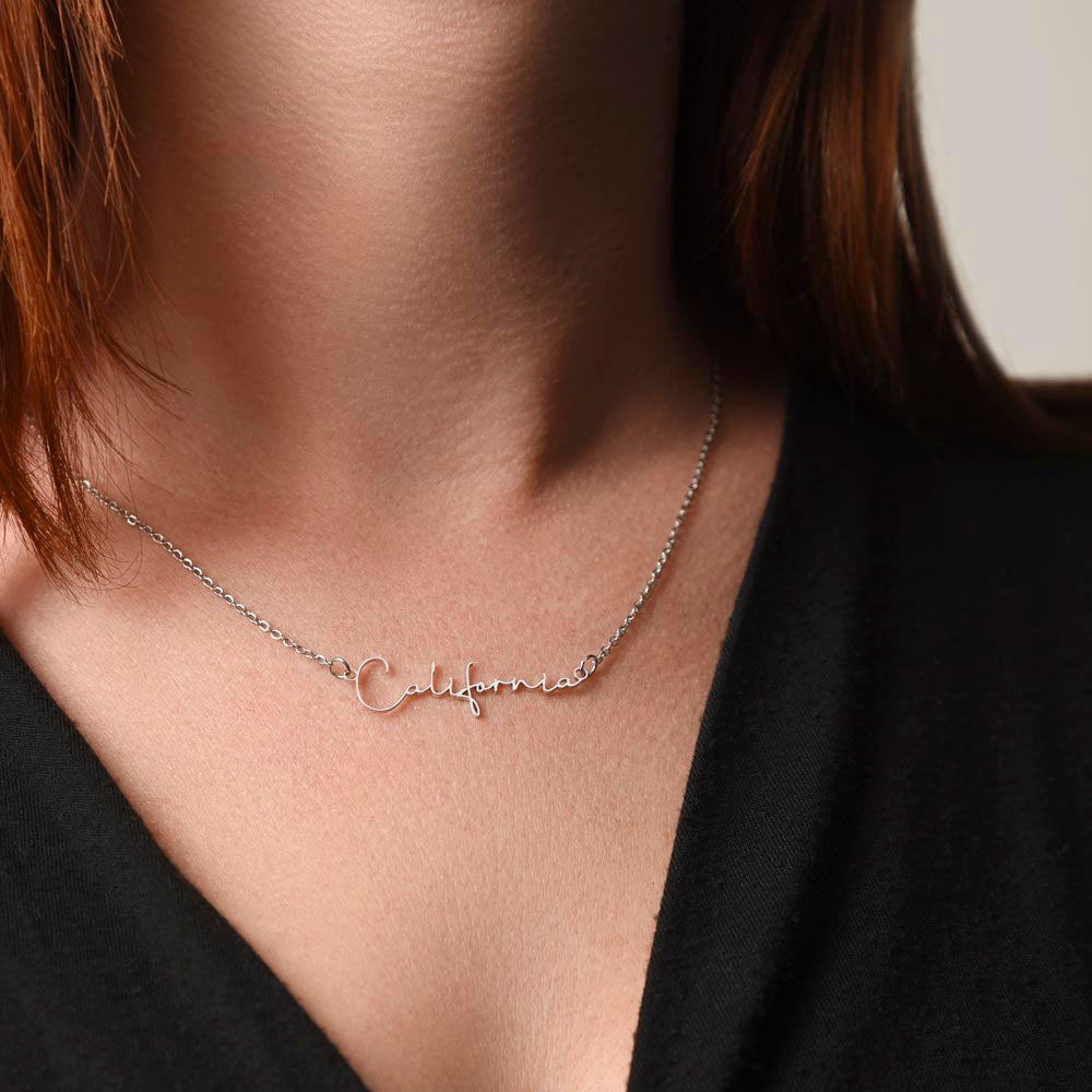 Halloween Friendship Signature Name Necklace