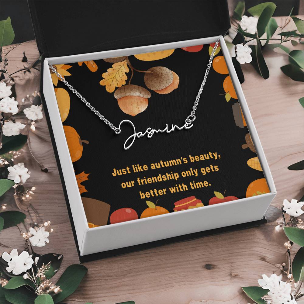 Halloween Friendship Signature Name Necklace