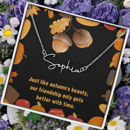 Halloween Friendship Signature Name Necklace