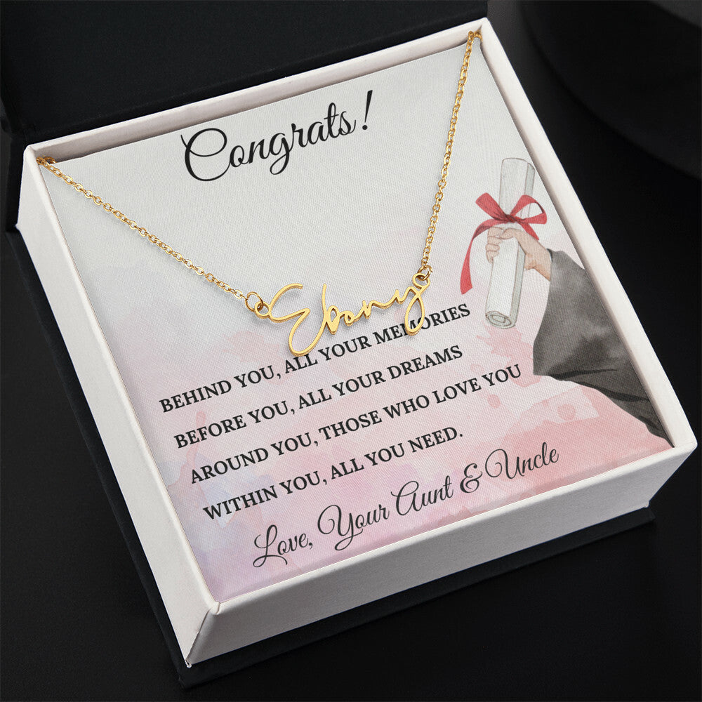 NIECE GRADUATION NAME NECKLACE