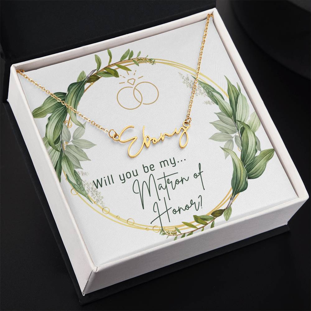 Matron of Honor Name Necklace