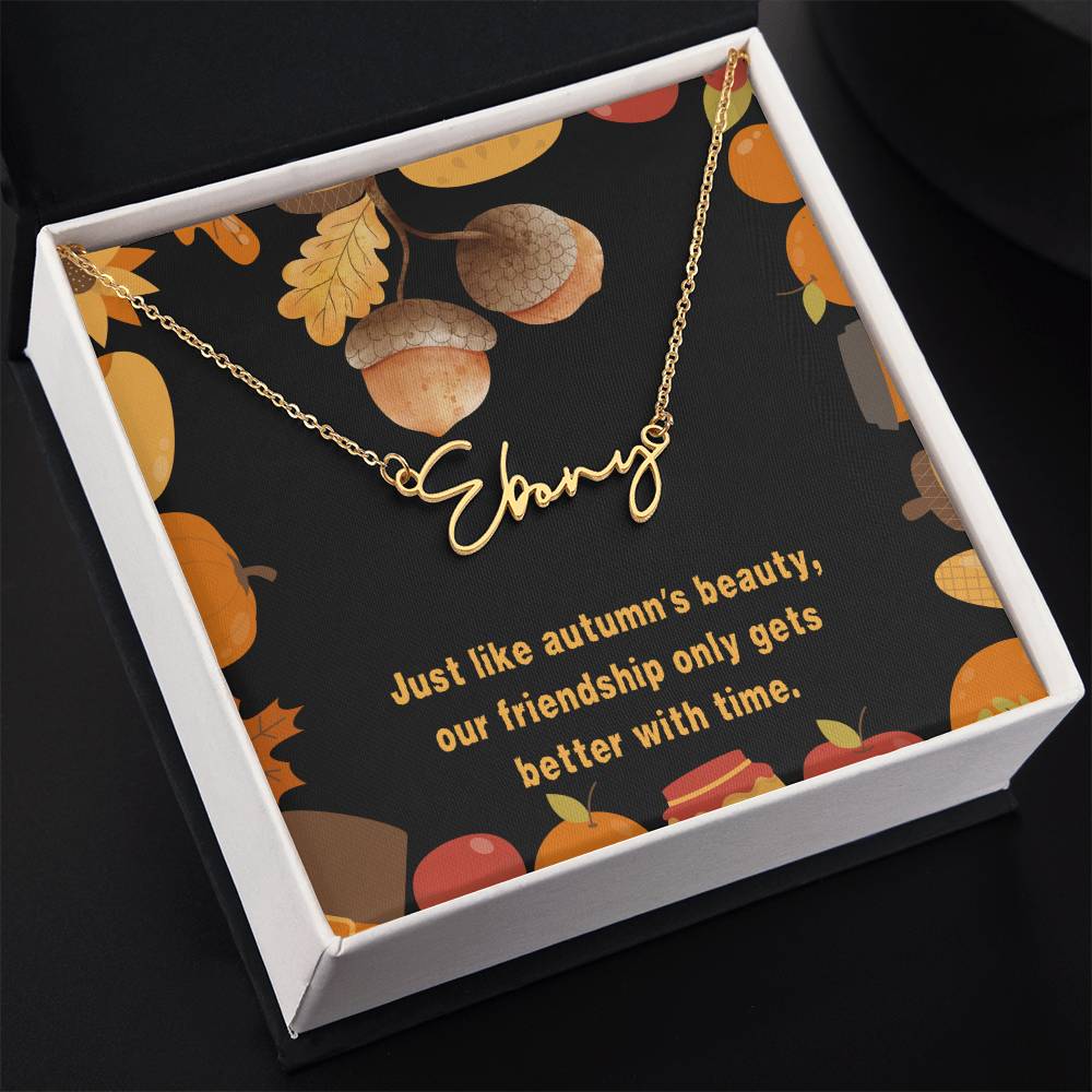 Halloween Friendship Signature Name Necklace