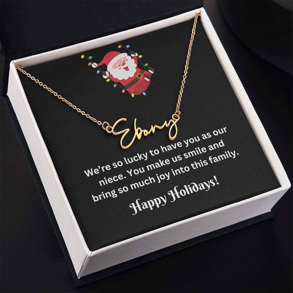 Christmas Niece Name Necklace