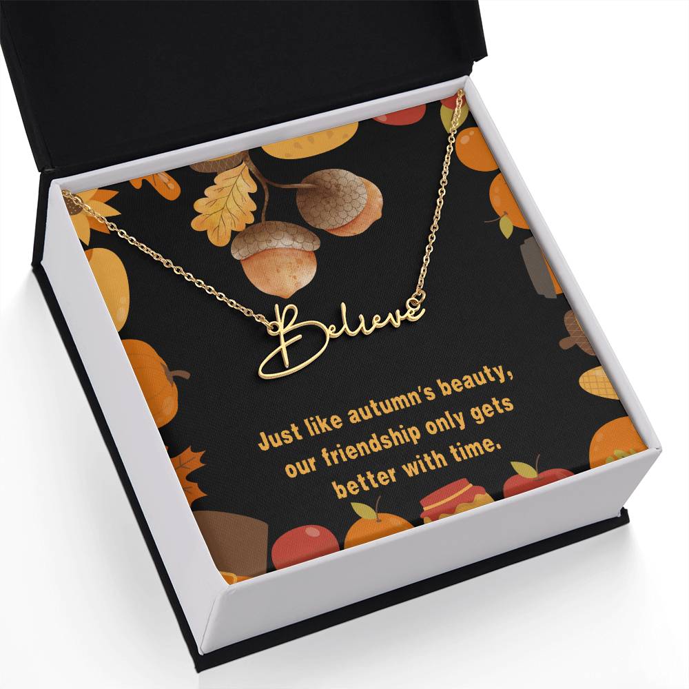 Halloween Friendship Signature Name Necklace