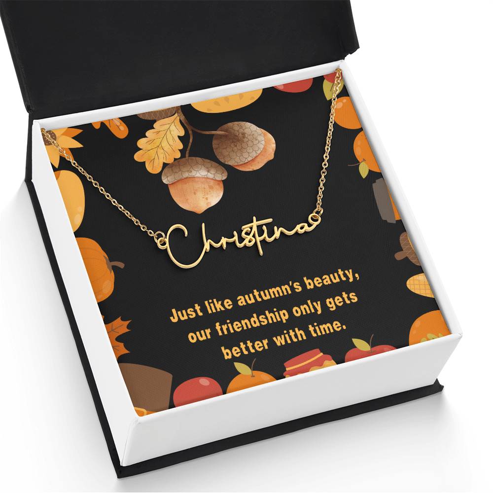 Halloween Friendship Signature Name Necklace