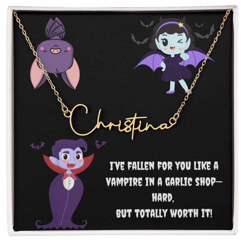 Halloween Name Signature Necklace