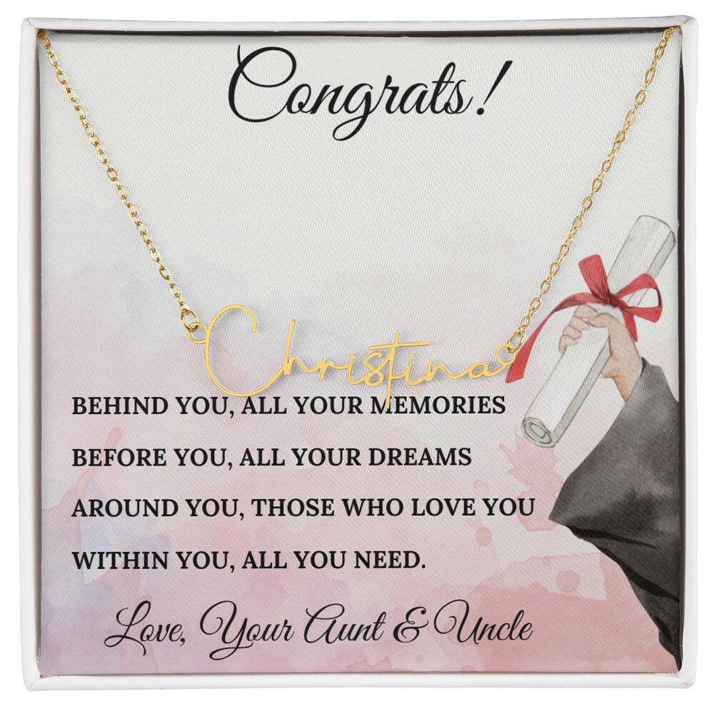 NIECE GRADUATION NAME NECKLACE