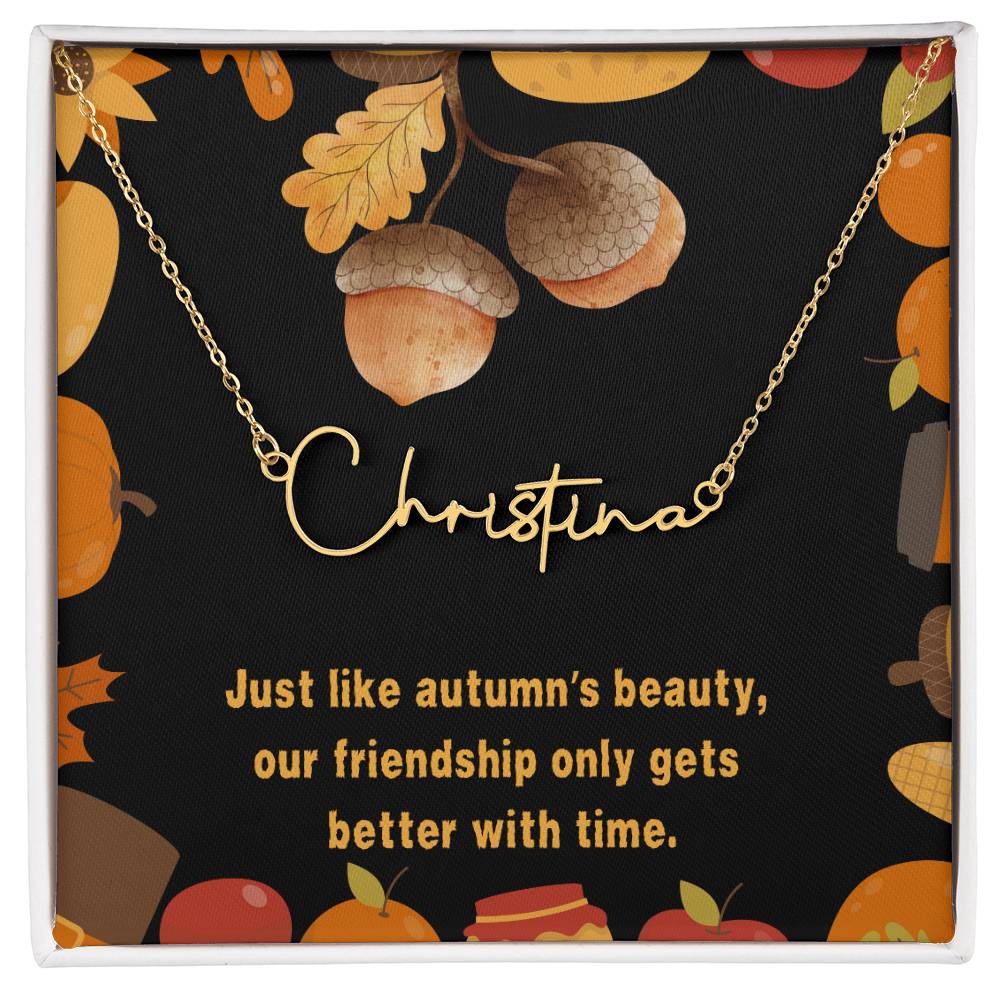 Halloween Friendship Signature Name Necklace