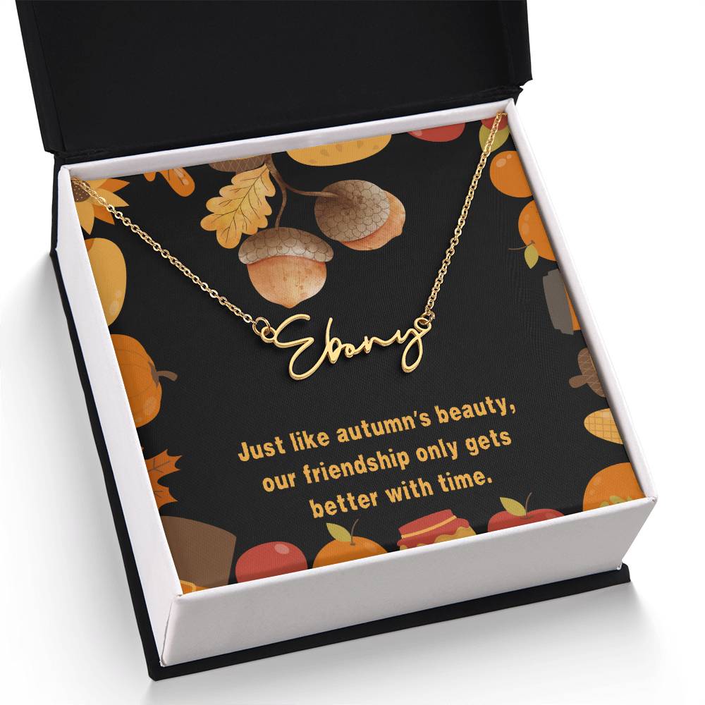 Halloween Friendship Signature Name Necklace