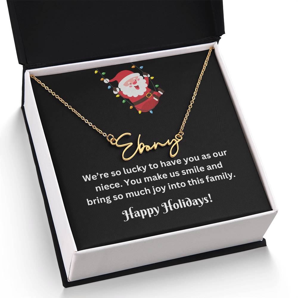 Christmas Niece Name Necklace