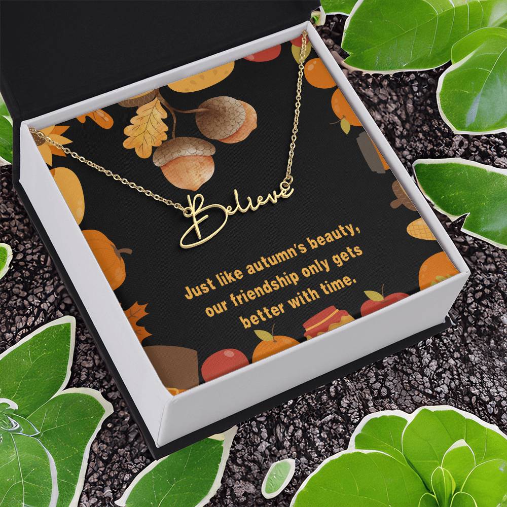 Halloween Friendship Signature Name Necklace