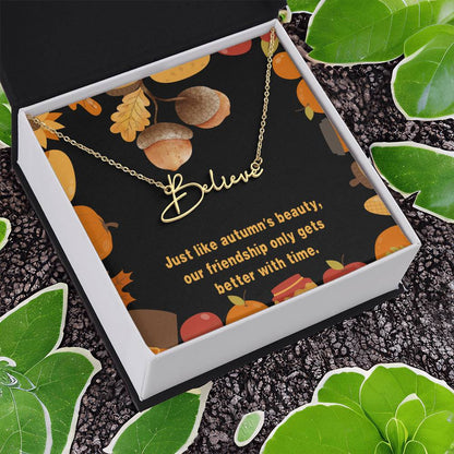 Halloween Friendship Signature Name Necklace