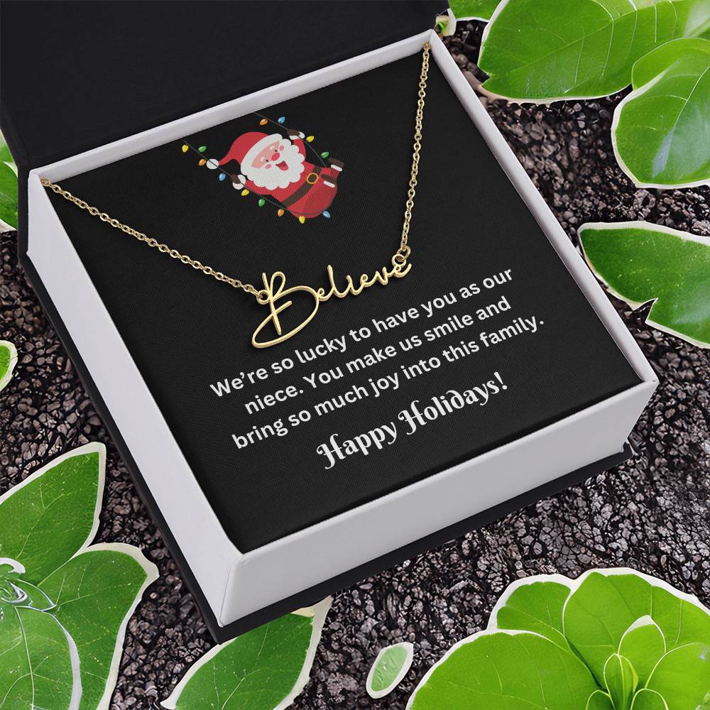 Christmas Niece Name Necklace