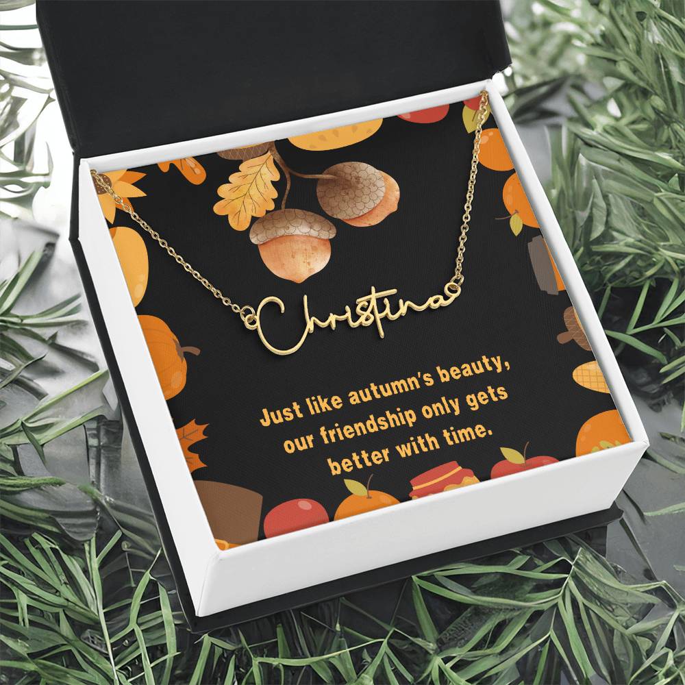 Halloween Friendship Signature Name Necklace