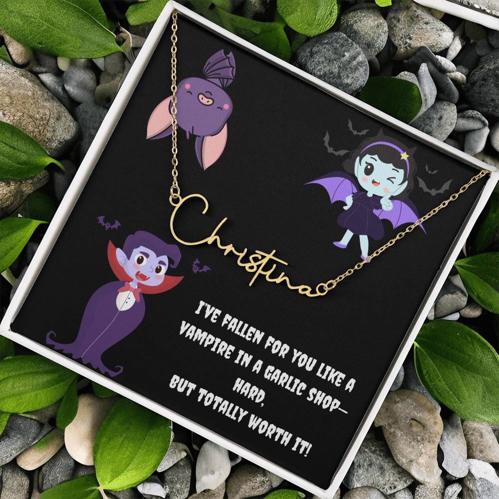 Halloween Name Signature Necklace