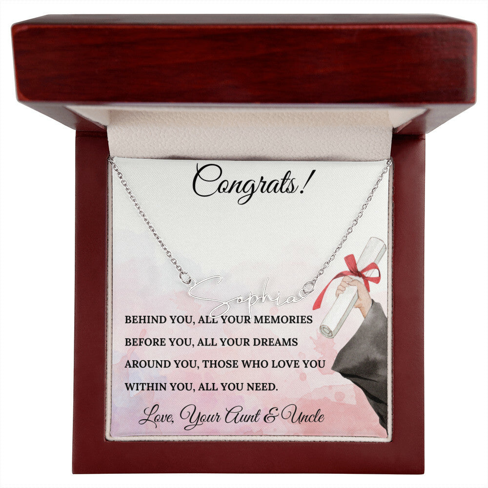 NIECE GRADUATION NAME NECKLACE