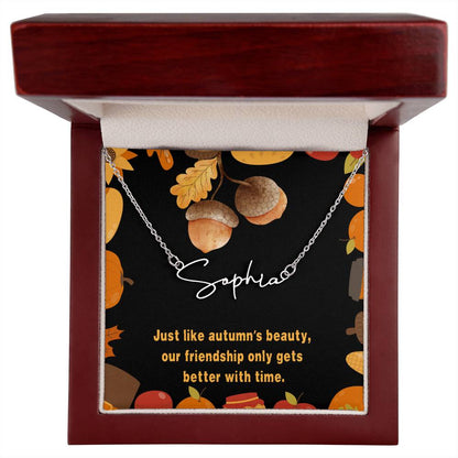 Halloween Friendship Signature Name Necklace