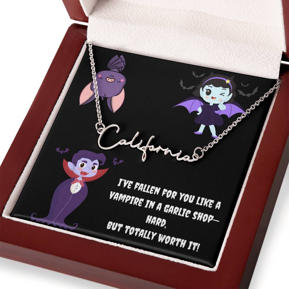 Halloween Name Signature Necklace