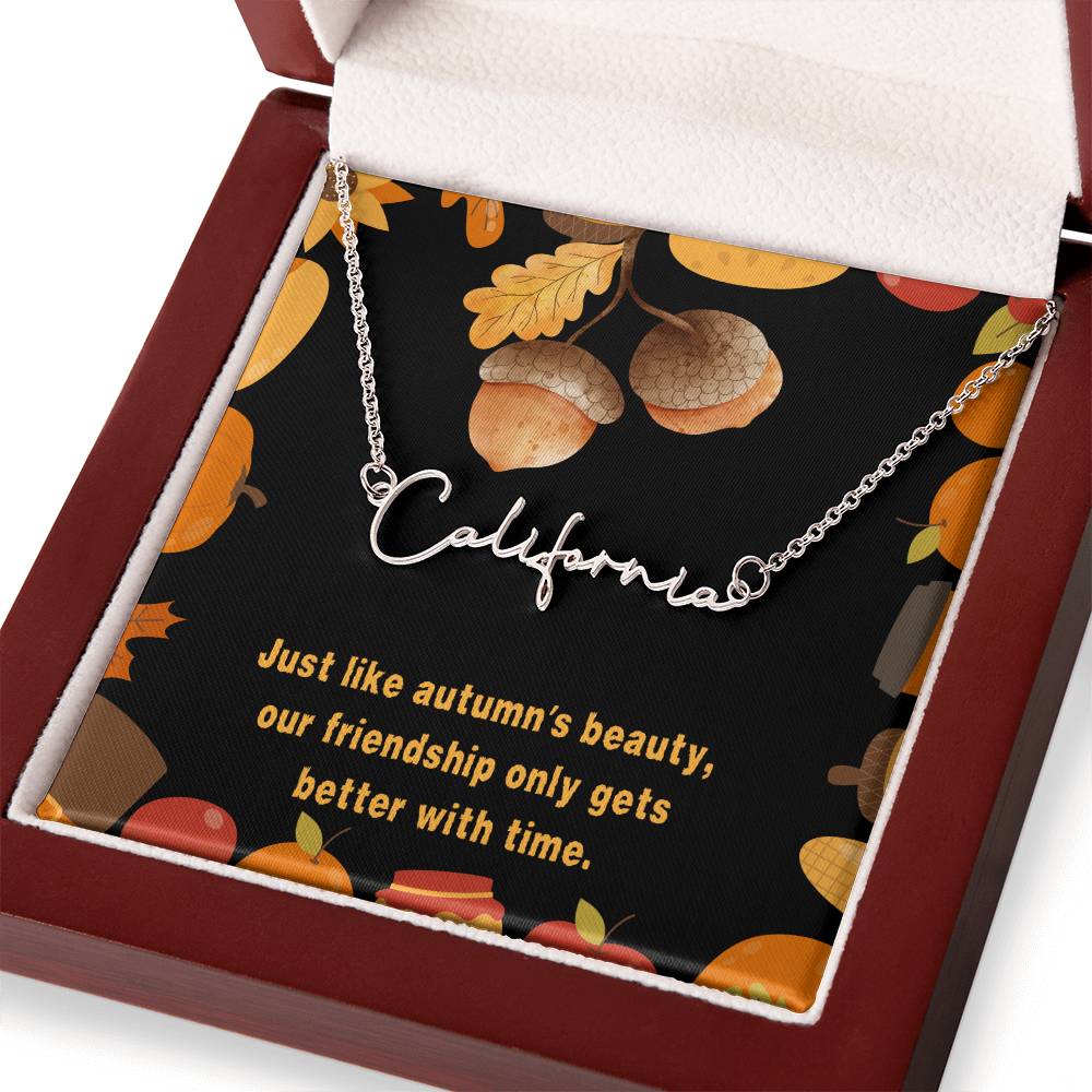 Halloween Friendship Signature Name Necklace