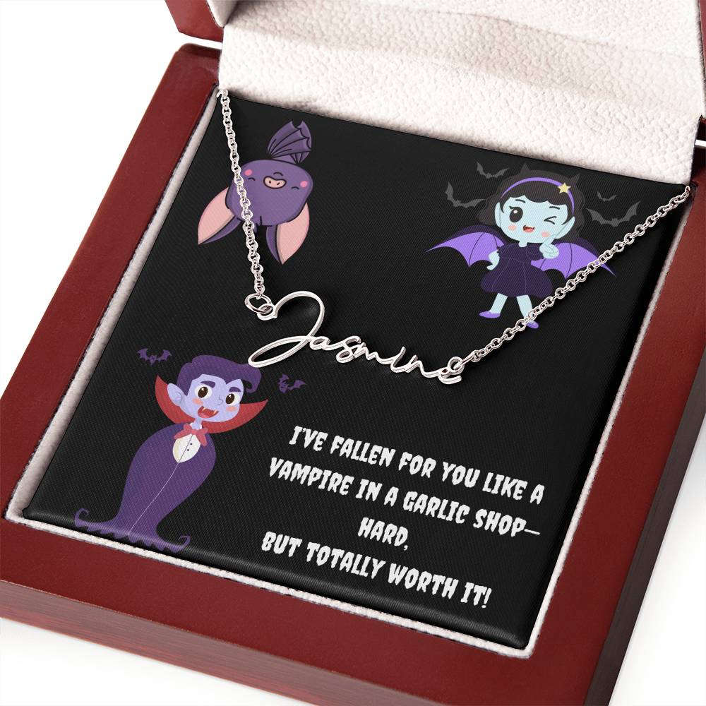 Halloween Name Signature Necklace