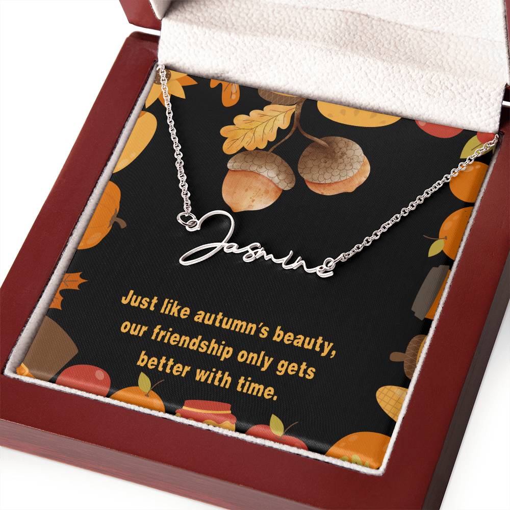 Halloween Friendship Signature Name Necklace