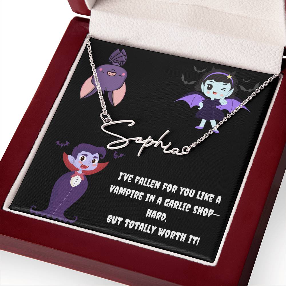 Halloween Name Signature Necklace