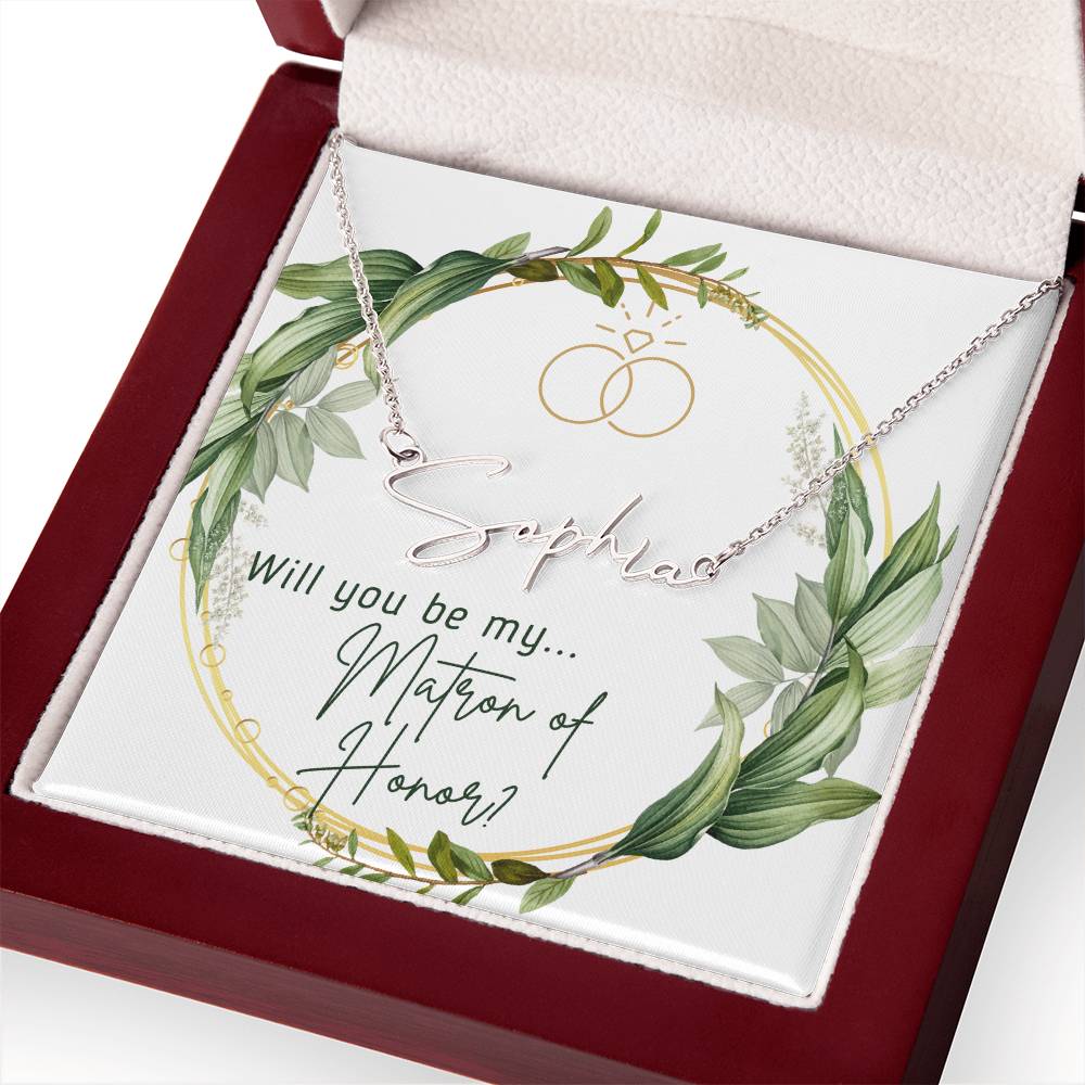 Matron of Honor Name Necklace